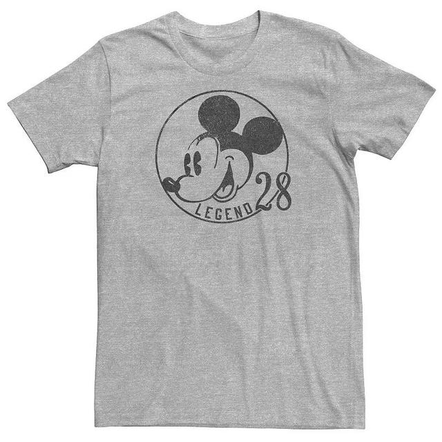 Big & Tall Disney Mickey & Friends Mickey Mouse Legend 28 Tee, Mens Med Grey Product Image