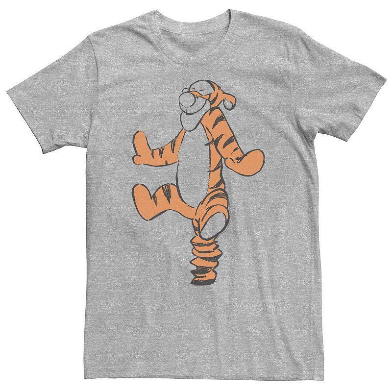 Big & Tall Disney Winnie The Pooh Tigger Art Sketch Tee, Mens Athletic Grey Product Image