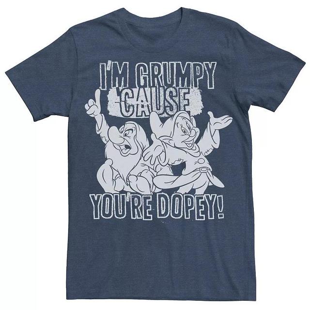 Disneys Snow White Im Grumpy Cause Youre Dopey Mens Tee Navy Grey Product Image