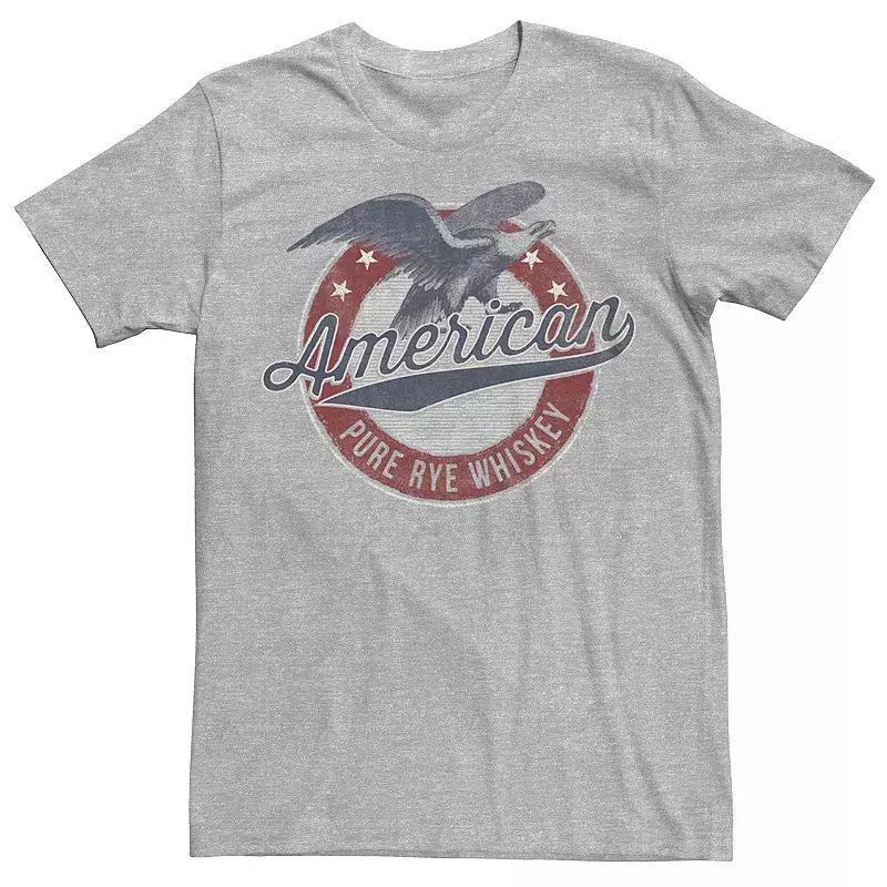 Mens American Pure Rye Whiskey Eagle Stars Circle Graphic Tee Athletic Grey Product Image