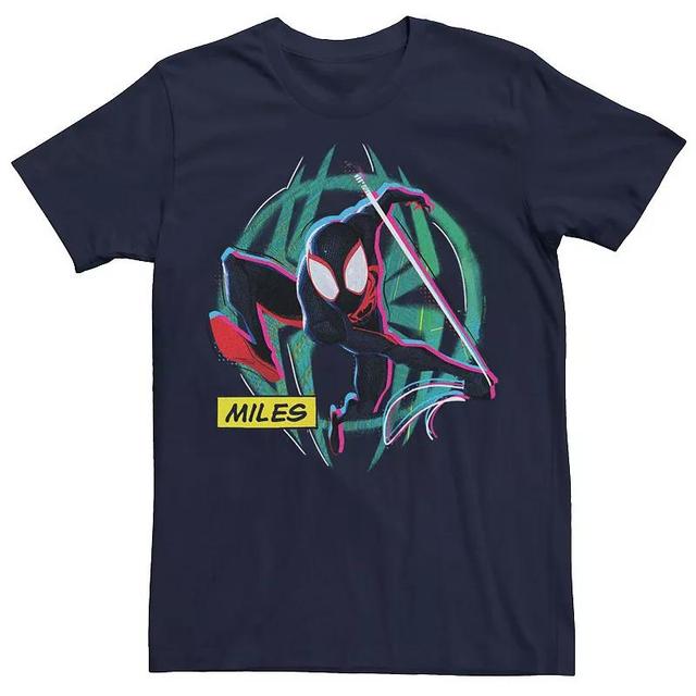 Mens Marvel Spiderman Across The Spider Verse Miles Spiderman Graphic Tee Blue Product Image