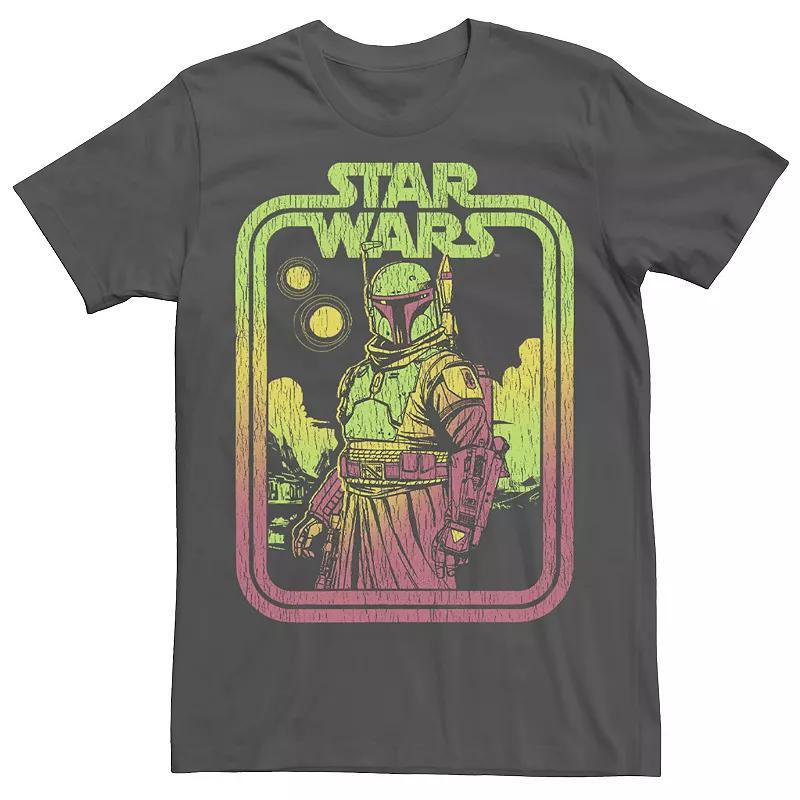 Mens Star Wars Boba Fett Retro Boxed Portrait Tee Grey Product Image