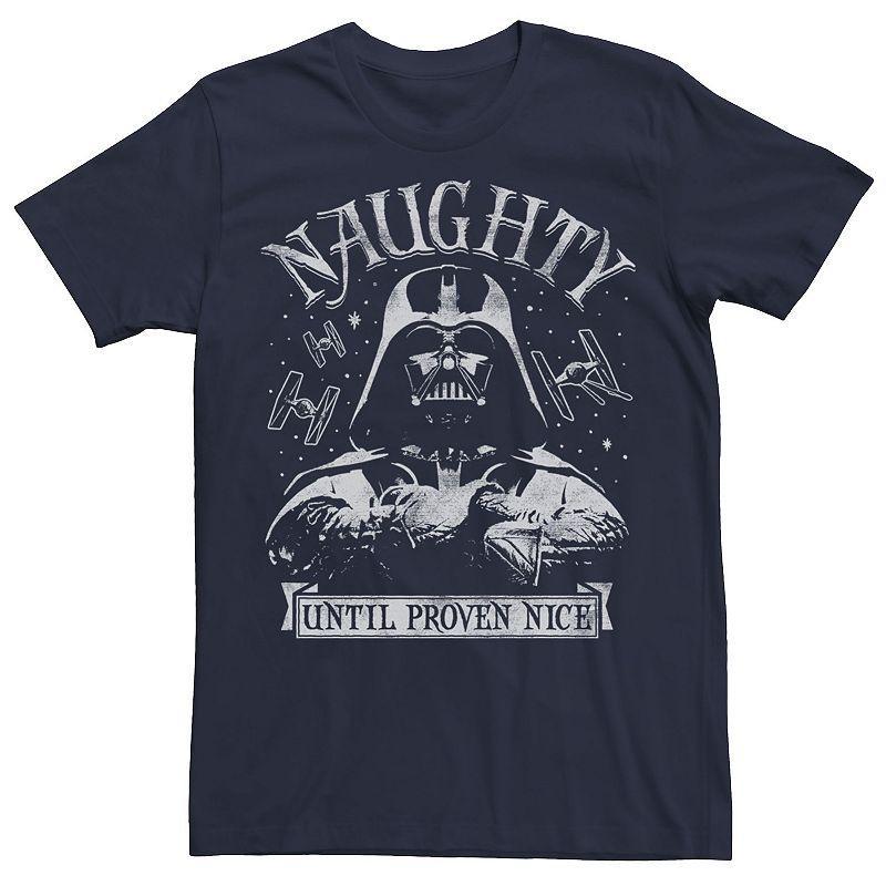 Mens Star Wars Christmas Naughty Vader Tee Blue Product Image