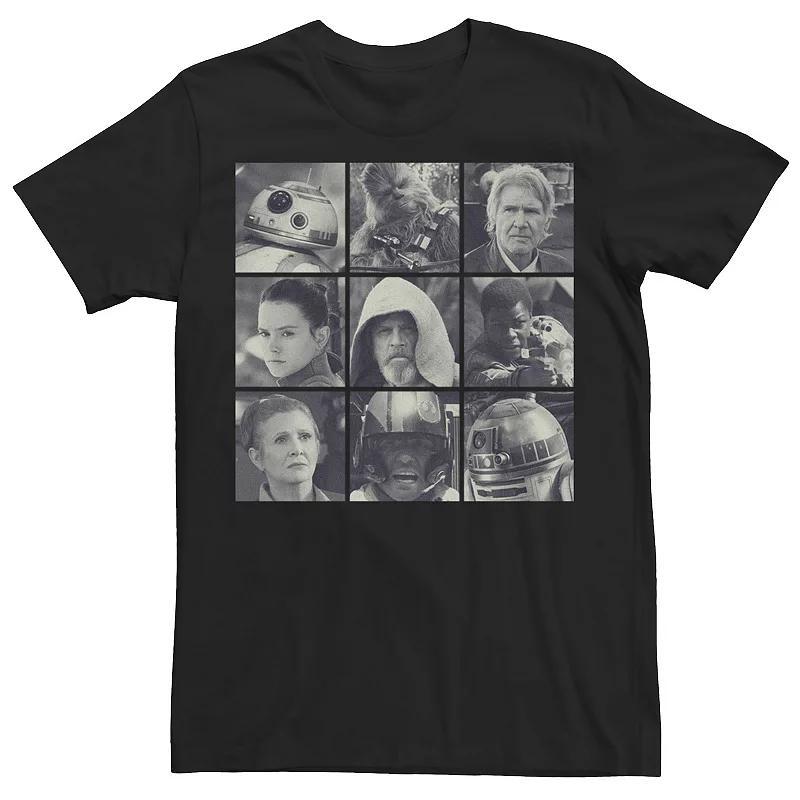 Mens Star Wars Black And Grey Character Collage Panel Tee Navy Grey Product Image