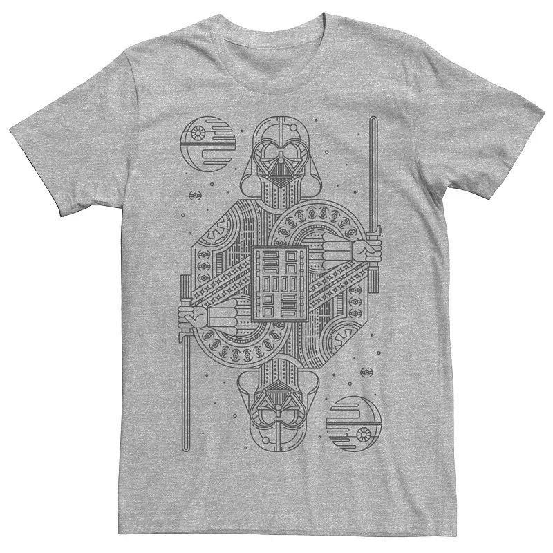 Mens Star Wars Darth Vader Line Art Tee Athletic Grey Product Image