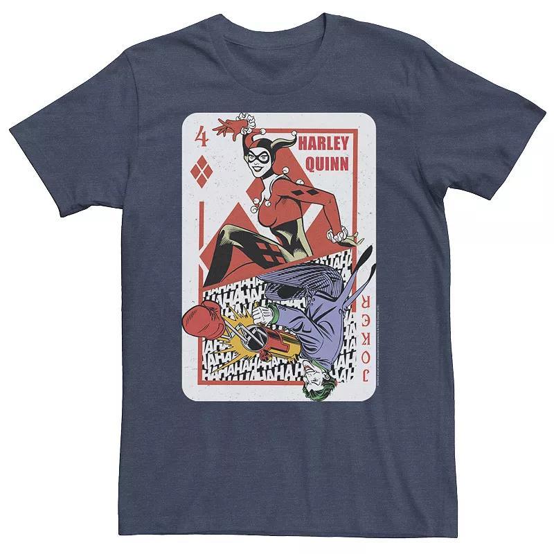 Big & Tall DC Comics Batman Harley Quinn And The Joker Playing Card Tee, Mens Product Image