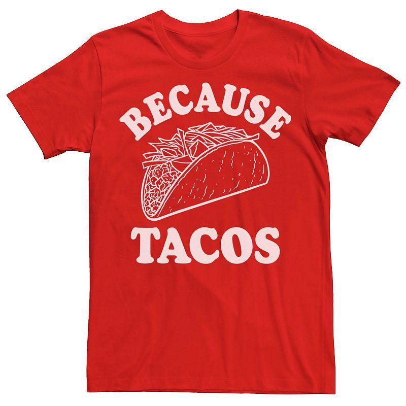 Mens Because Tacos Retro Text Funny Tee Product Image