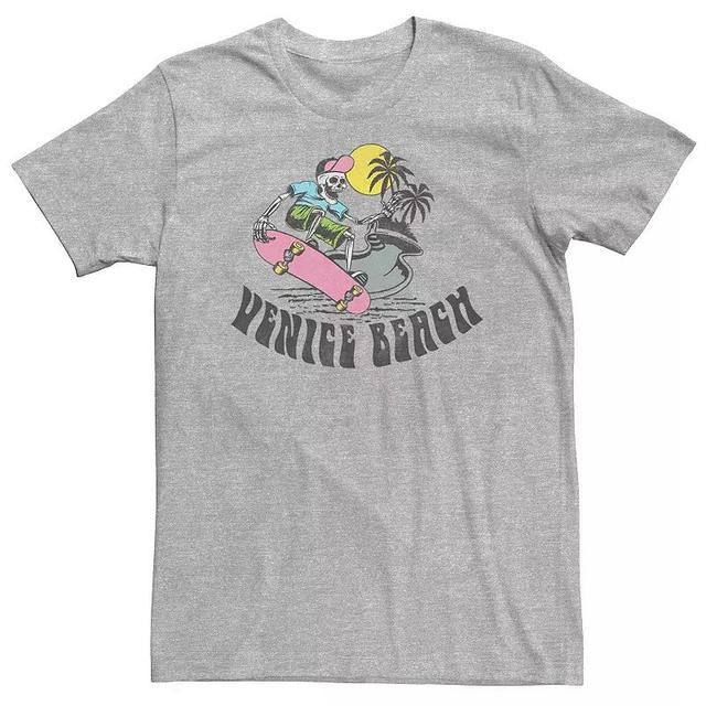 Big & Tall Venice Beach Skeleton Skateboarding Graphic Tee, Mens Athletic Grey Product Image