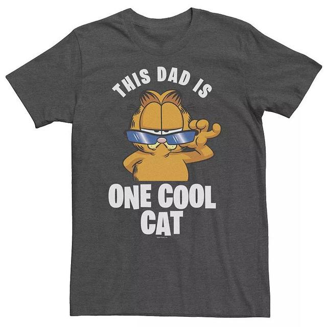 Big & Tall Garfield Fathers Day This Dad Is One Cool Cat Shades Tee, Mens Grey Heather Product Image