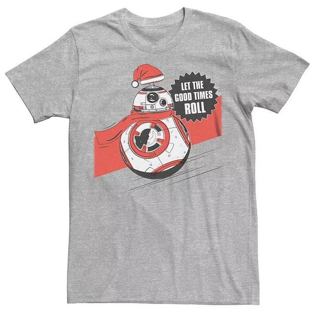 Mens Star Wars BB-8 Let The Good Times Roll Graphic Tee Athletic Grey Product Image