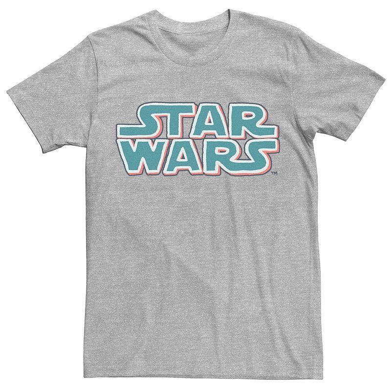 Mens Star Wars Logo Graphic Tee Athletic Grey Product Image