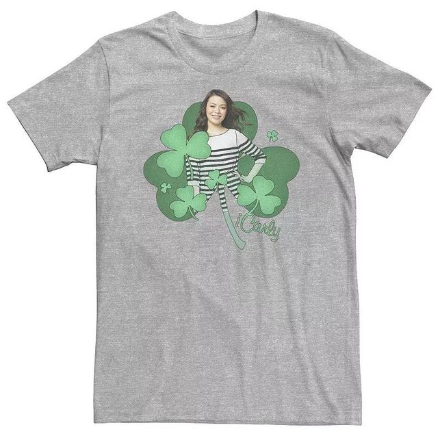 Big & Tall iCarly Sketchy Shamrock Theme Tee, Mens Athletic Grey Product Image