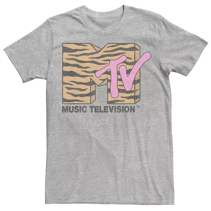 Mens MTV Vintage Tiger Logo Tee Athletic Grey Product Image