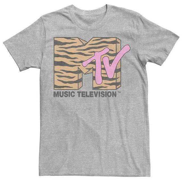 Mens MTV Vintage Tiger Logo Tee Athletic Grey Product Image