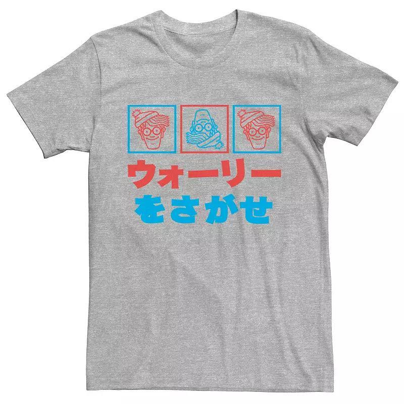 Mens Wheres Waldo Kanji Line Art Tee Med Grey Product Image