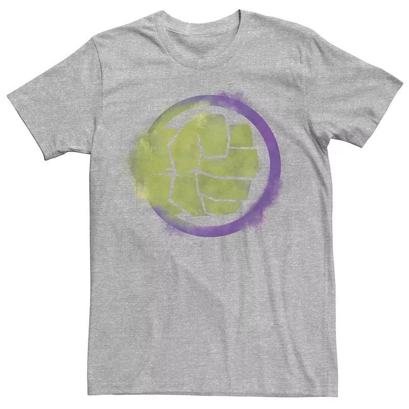 Mens Marvel The Hulk Fist Spray Paint Logo Tee Athletic Grey Product Image