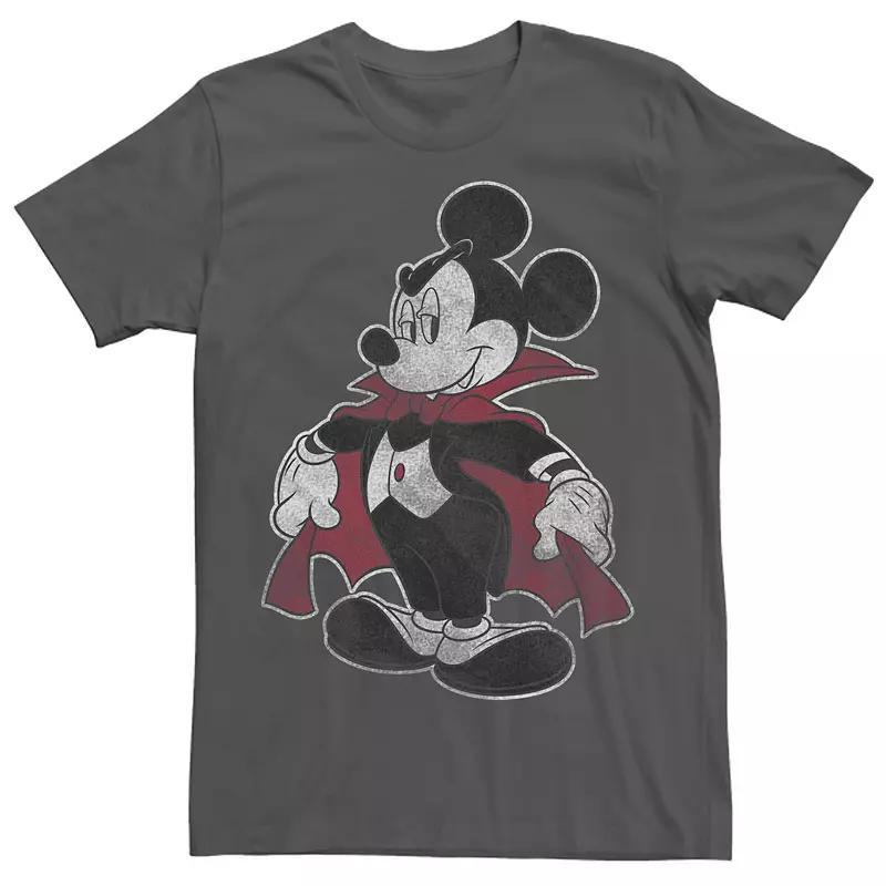 Disneys Mickey Mouse Mens Classic Halloween Vampire Costume Distressed Tee Grey Product Image