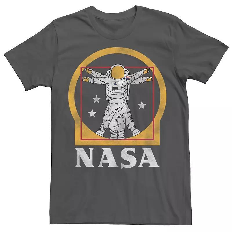 Mens NASA Astronaut Golden Vitruvian Space Man Tee Grey Product Image