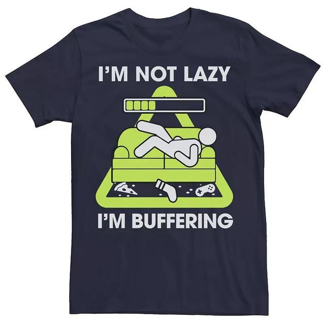 Big & Tall Im Not Lazy Im Buffering Tee, Mens Blue Product Image