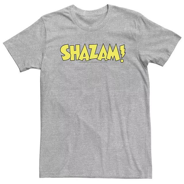 Big & Tall DC Comics Shazam! Bold Text Logo Tee, Mens Athletic Grey Product Image