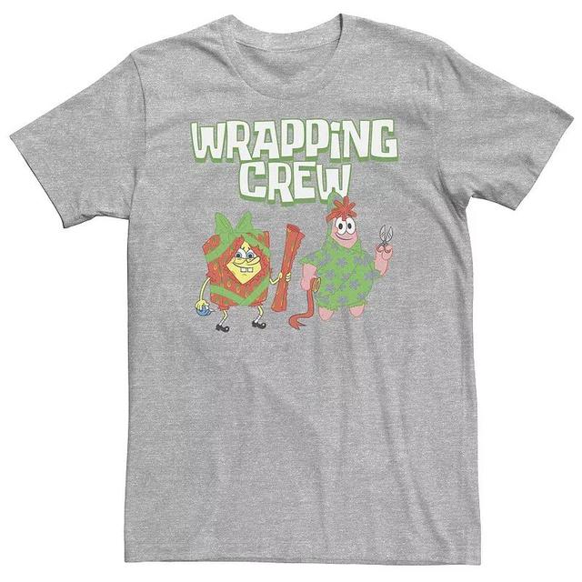 Big & Tall Nickelodeon SpongeBob SquarePants Patrick Warpping Crew Christmas Tee, Mens Athletic Grey Product Image