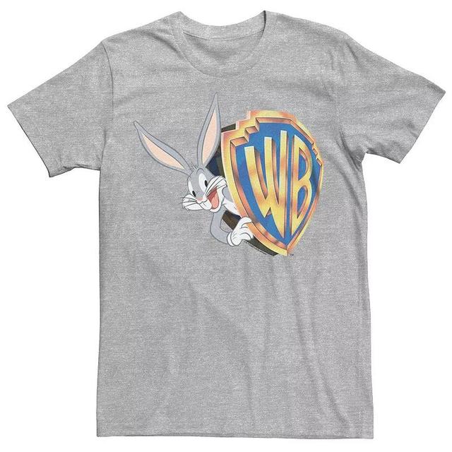 Mens Looney Tunes Bugs Bunny Logo Surprise Graphic Tee Athletic Grey Product Image