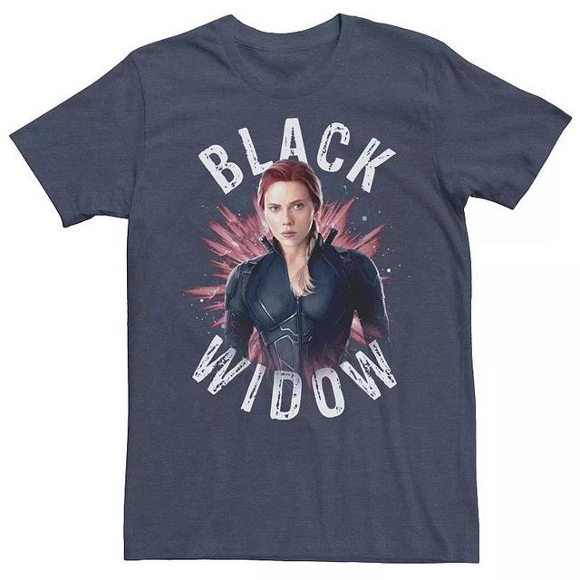 Mens Marvel Avengers Endgame Black Widow Space Poster Tee Navy Grey Product Image