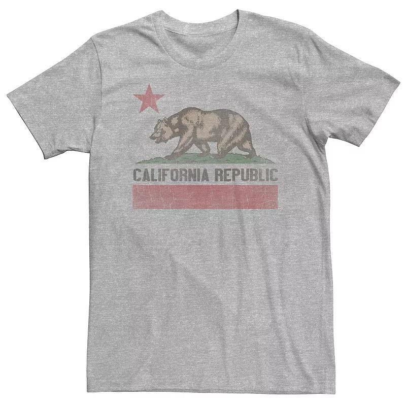 Big & Tall California State Bear Flag Logo Tee, Mens Athletic Grey Product Image