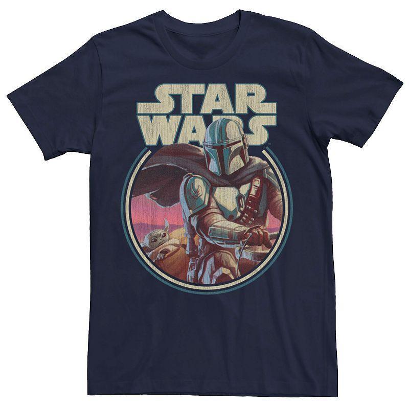 Mens Star Wars The Mandalorioan Grogu & Mando Team Circle Logo Tee Blue Product Image