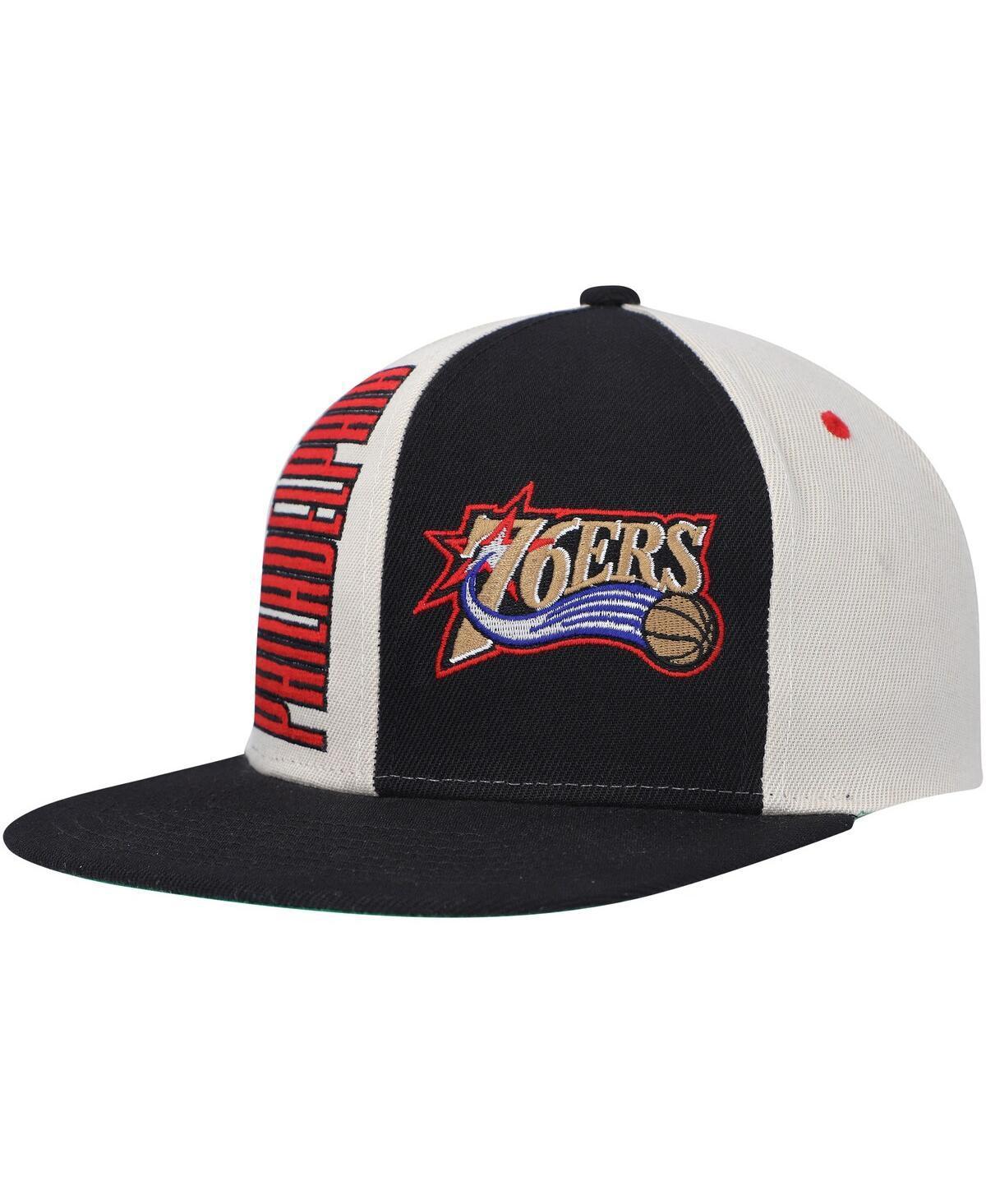 Mens Mitchell & Ness Cream Philadelphia 76ers Hardwood Classics Pop Snapback Hat Product Image