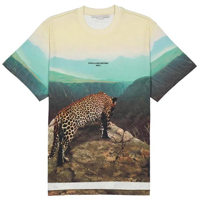 Ladies All-over Photographic Print Leopard T-shirt In Multicolor Product Image