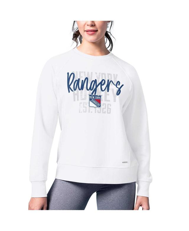 Msx by Michael Strahan Womens White New York Rangers Millie Raglan Pullover Sweatshirt Product Image