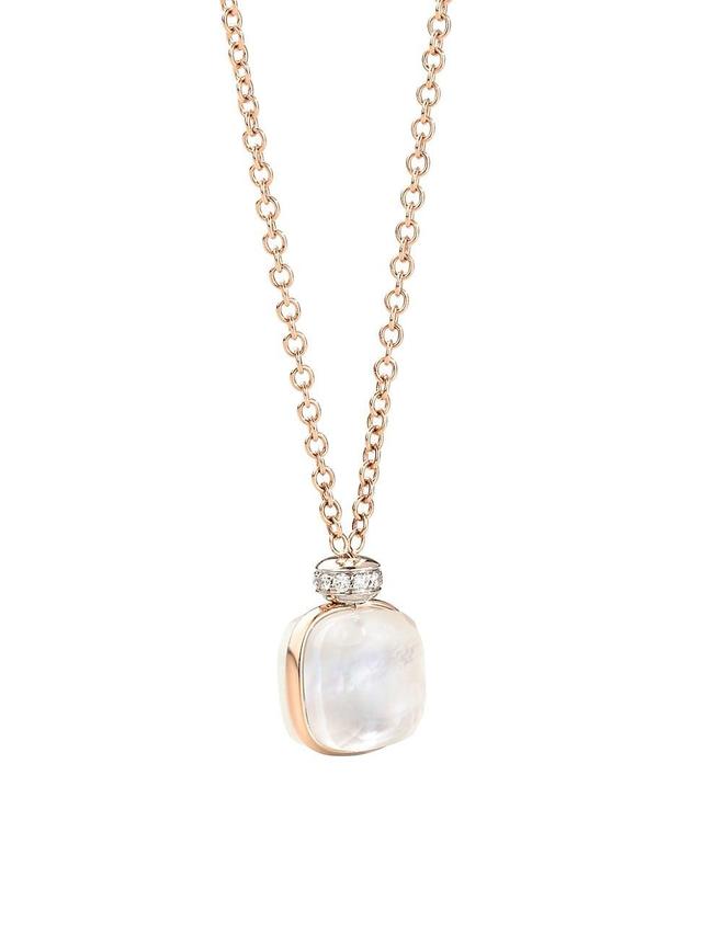 Womens Nudo Two-Tone 18K Gold, White Topaz, Mother Of Pearl & Diamond Necklace Product Image