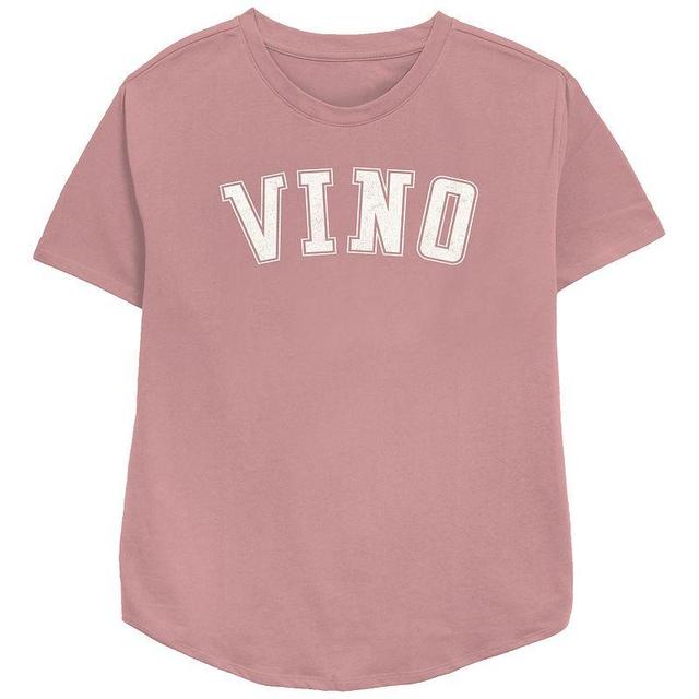 Womens Vino Collegiate Relaxed Fit Graphic Tee, Girls Pink Product Image