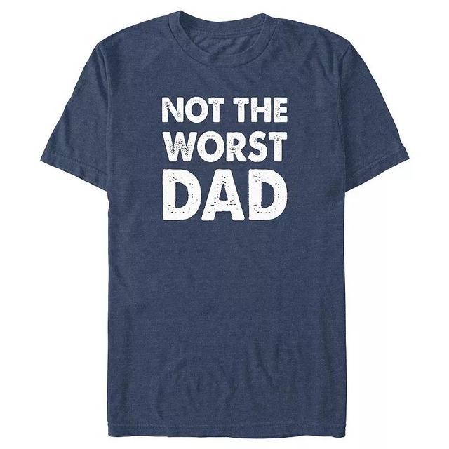 Big & Tall Not The Worst Dad Graphic Tee, Mens Navy Grey Product Image