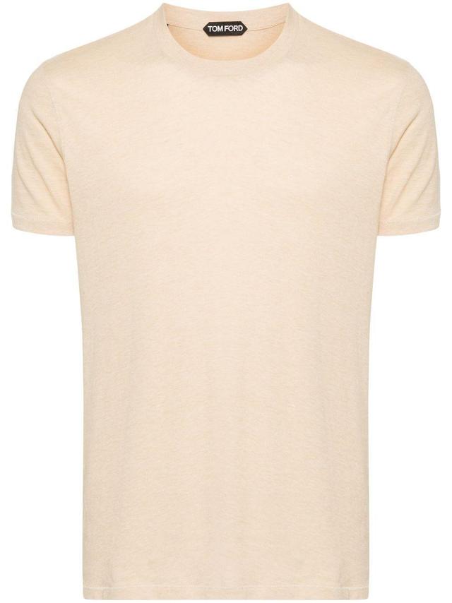 TOM FORD Besticktes Jersey-t-shirt In Neutrals Product Image