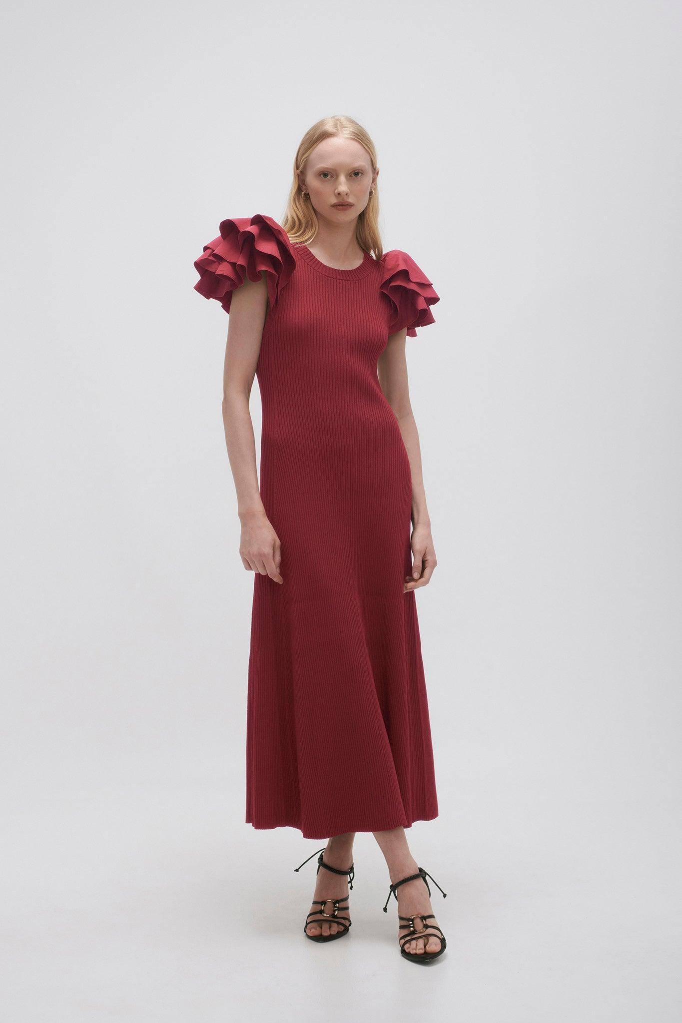 Questa Puff Midi Dress Product Image