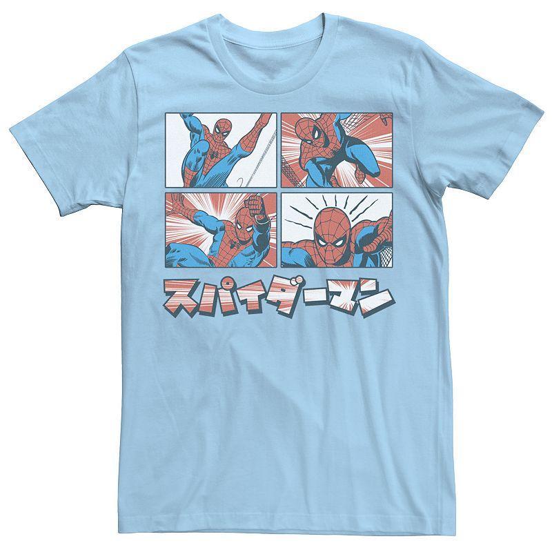 Mens Marvel Spider-Man Kanji Comic Panels Graphic Tee Product Image