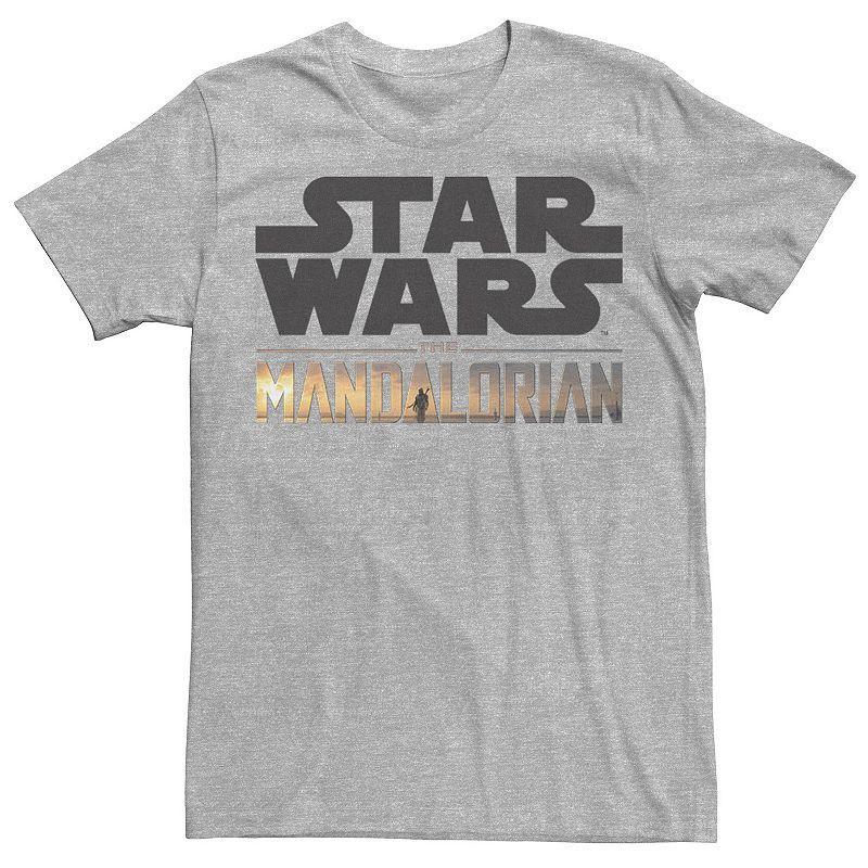 Mens Star Wars The Mandalorian Logo Tee Athletic Grey Product Image