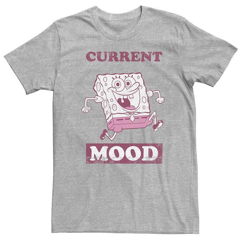 Mens Spongebob Current Mood Pink Hue Portrait Tee Med Grey Product Image