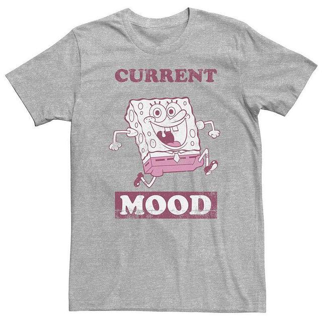 Mens Spongebob Current Mood Pink Hue Portrait Tee Athletic Grey Product Image