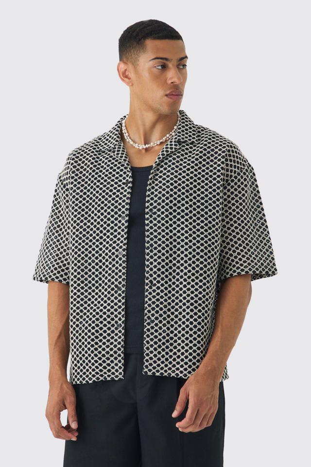 Short Sleeve Oversized Revere Shirt | boohooMAN USA Product Image