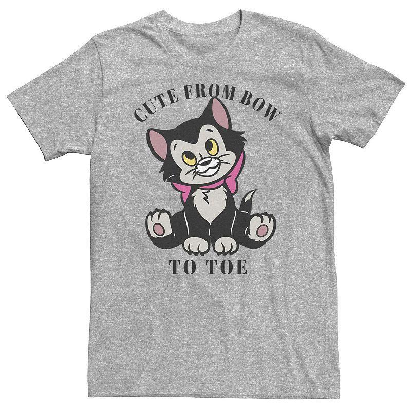 Big & Tall Disney Pinocchio Figaro Cute From Bow To Toe Tee, Mens Athletic Grey Product Image