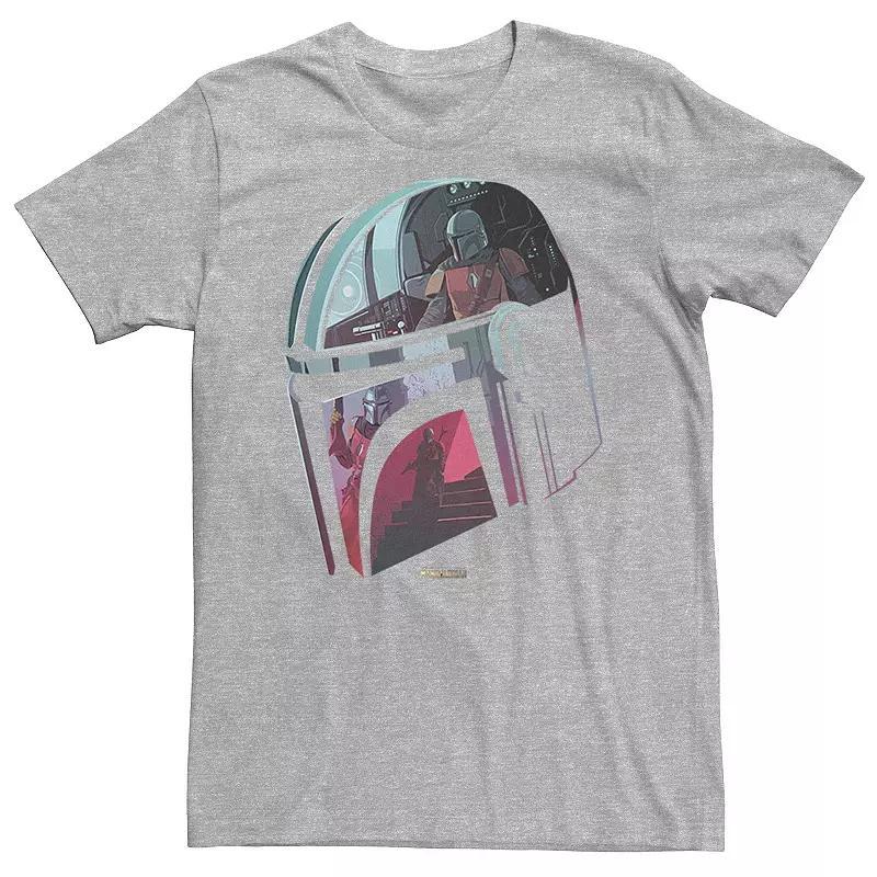 Mens Star Wars: The Mandalorian Helmet Reflection Tee Med Blue Product Image