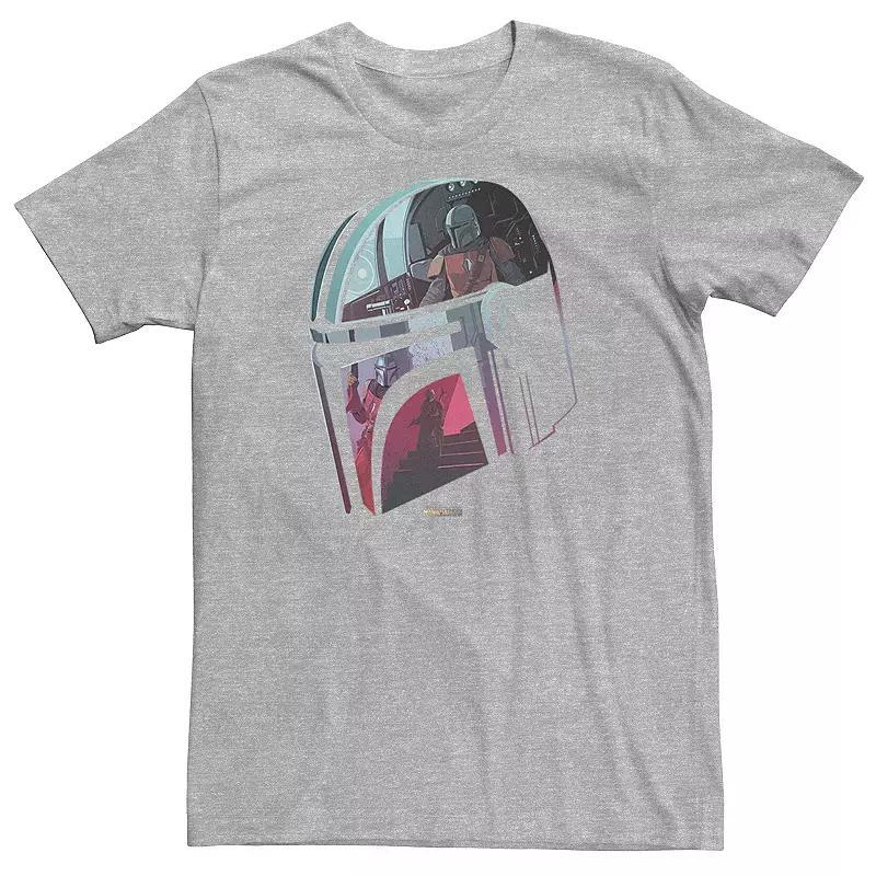 Big & Tall Star Wars: The Mandalorian Helmet Reflection Tee, Mens Athletic Grey Product Image