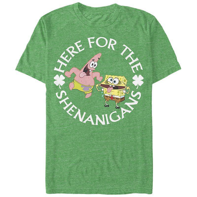 Mens SpongeBob SquarePants Here For The Shenanigans Graphic Tee Product Image