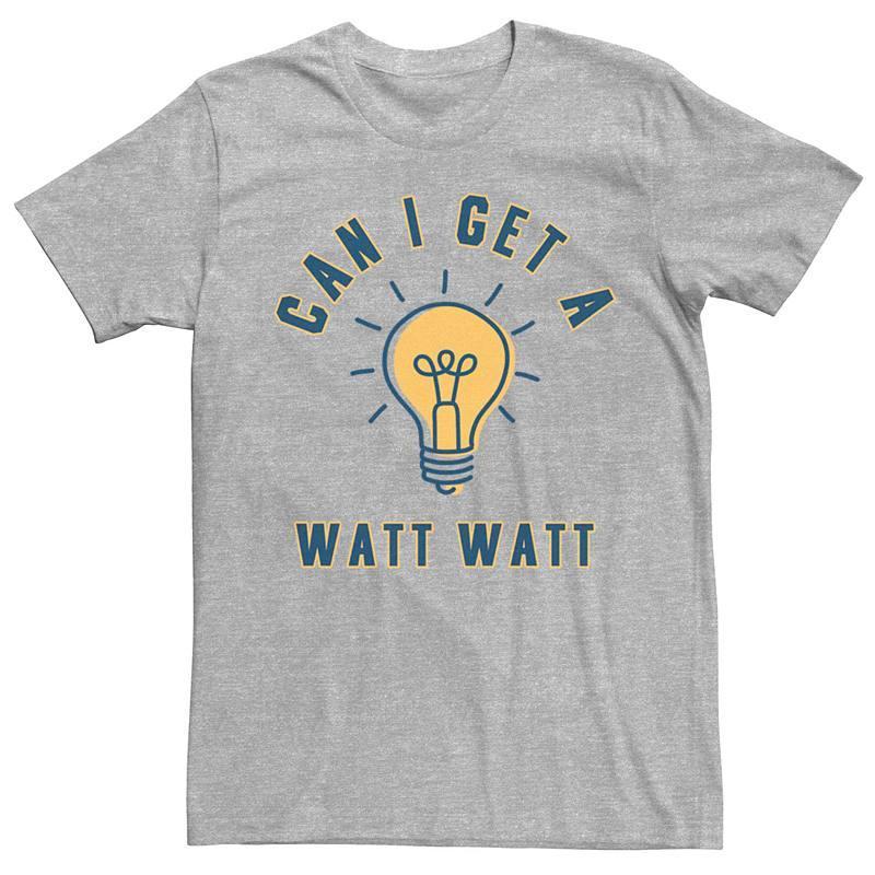 Mens Can I Get A Watt Watt Light Bulb Tee Athletic Grey Product Image