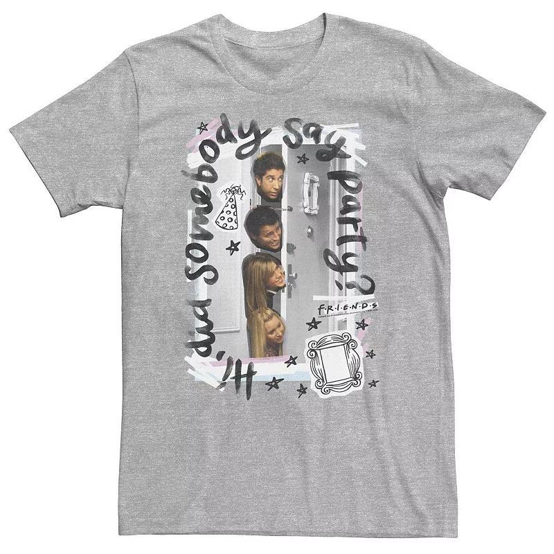 Big & Tall Friends Group Shot Did Somebody Say Party Tee, Mens Athletic Grey Product Image