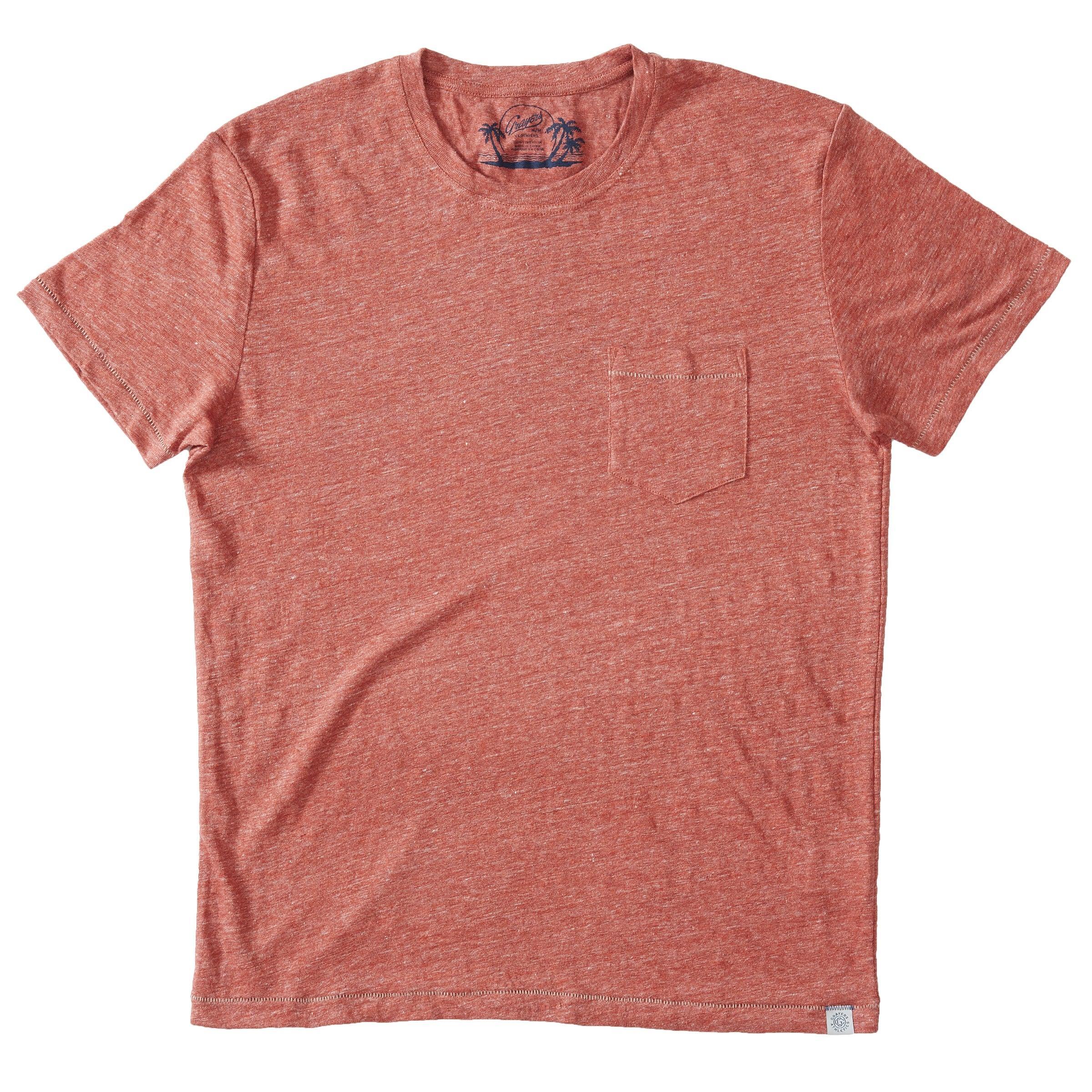 Soldano Linen Pocket Tee - Rust (Final Sale) Product Image