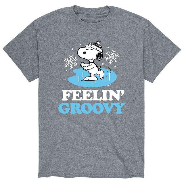 Mens Peanuts Feelin Groovy Tee Med Grey Product Image